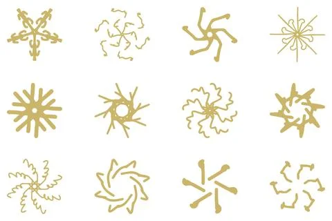Decorative ornament shape icon set Stock Illustration