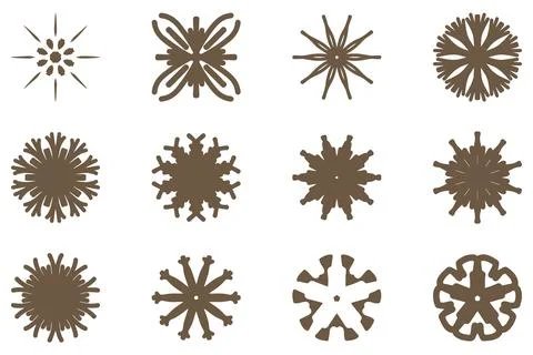 Decorative ornament shape icon set Stock Illustration