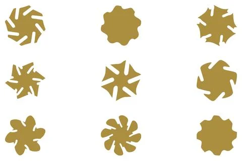 Decorative ornament shape icon set Stock Illustration
