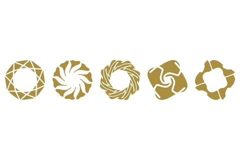 Decorative ornament shape icon set Stock Illustration