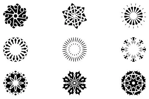 Decorative ornament shape icon set Stock Illustration