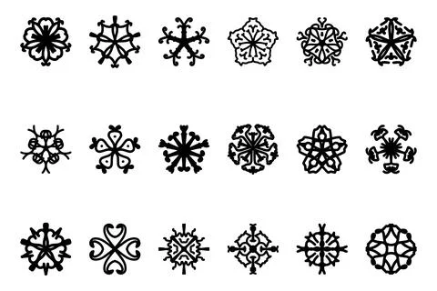 Decorative ornament shape icon set Stock Illustration