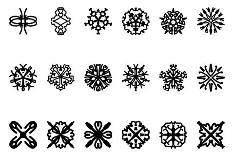 Decorative ornament shape icon set Stock Illustration