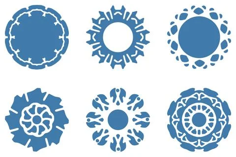 Decorative ornament shape icon set Stock Illustration