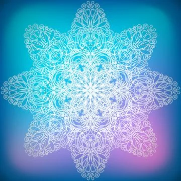 Decorative ornament snowflake Stock Illustration