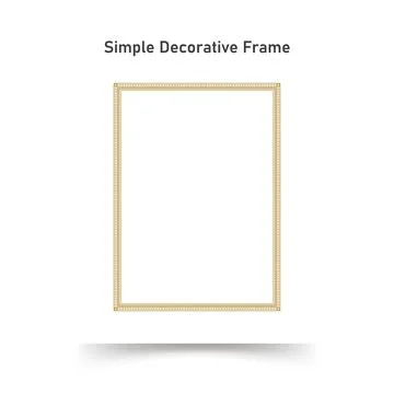Decorative Ornament Square Frame. Simple Gold Line border for Photo, Certif.. Stockillustratie
