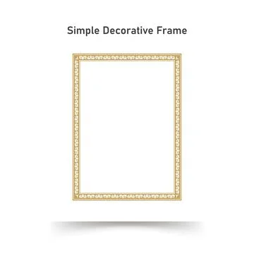 Decorative Ornament Square Frame. Simple Gold Line border for Photo, Certif.. Stock Illustration