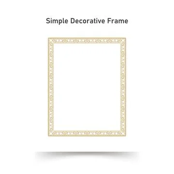Decorative Ornament Square Frame. Simple Gold Line border for Photo, Certif.. Stockillustratie