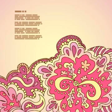 Decorative ornamental border with floral elements Stock Illustration