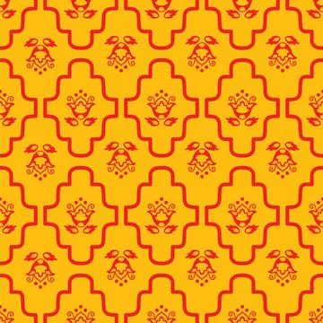 Decorative ornamental diaper seamless pattern vector yellow Illustrazione stock