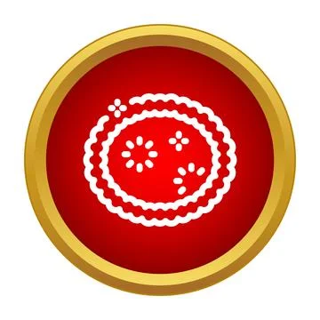 Decorative ornamental lace border pattern icon Illustrazione stock