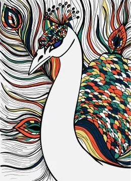 Decorative ornamental peacock Stock Illustration