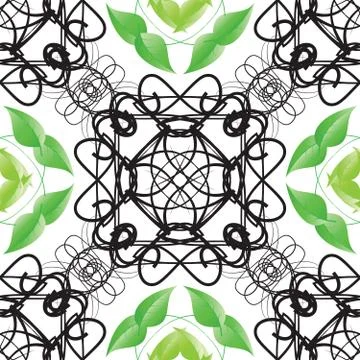 Decorative ornamental seamless spring pattern. Endless elegant texture with Illustrazione stock