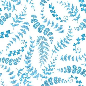 Decorative ornamental seamless spring pattern. Endless elegant texture with Иллюстрация