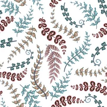 Decorative ornamental seamless spring pattern. Endless elegant texture with Illustrazione stock