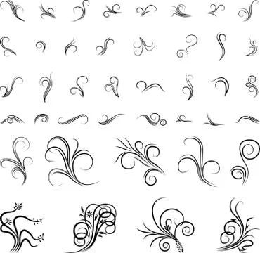   Decorative ornamented elements Stock Illustration