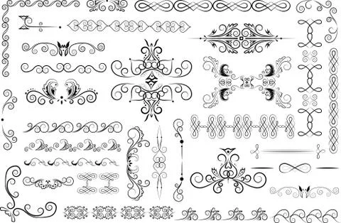 Decorative ornamented elements Stock Illustration