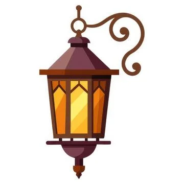 Decorative outdoor lantern hanging on a wall Stock Illustration