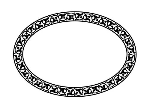 Decorative oval frame Elegant element for design in Eastern style. Floral border Stock Illustration