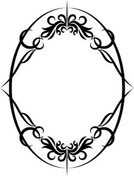 Decorative oval frame Ilustración de archivo