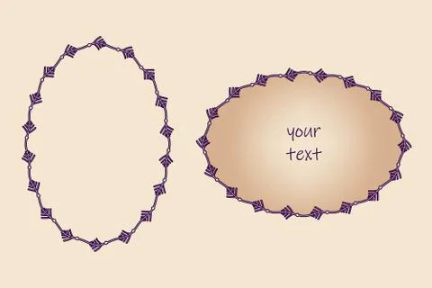 Decorative oval frame for web cards. Stylized new year eve creative ornamental Stock Illustration