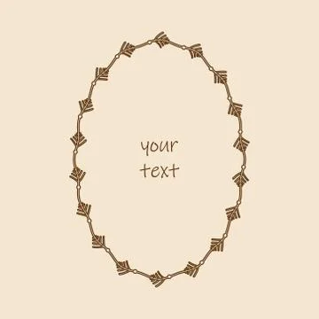 Decorative oval frame for web cards. Stylized new year eve creative ornamental Stock Illustration