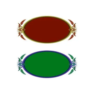 Decorative Oval Frames with Ornamental Elements Stock Illustration