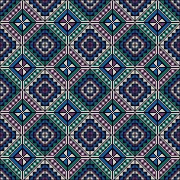 Decorative Palestinian seamless pattern in colors traditional Tatreez Foto stock