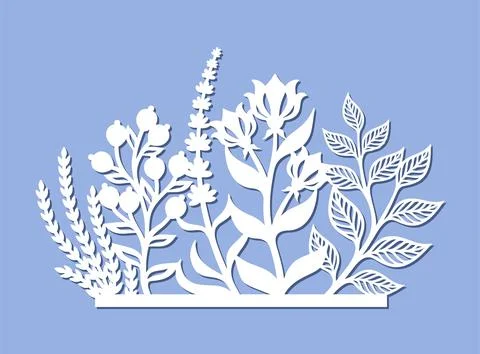Decorative panel with beautiful flowers.  Stock Illustration