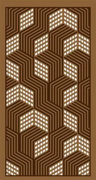 Decorative panel for cutting. Square pattern. Laser cut Vector Laser cut pane Ilustración de archivo