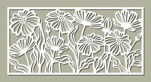 Decorative panel with a floral pattern.  Stock Illustration