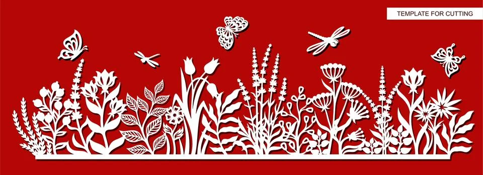 Decorative panel with flowers. Stock Illustration