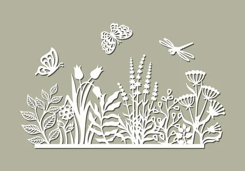 Decorative panel with flowers.  Stock Illustration