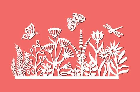 Decorative panel with flowers.  Stock Illustration
