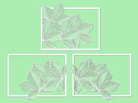Decorative panel with leaves Stock Illustration