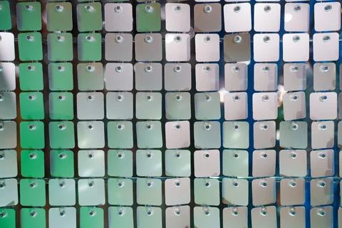 Decorative panel with sequins for the photo zone or interior. Stock Photos