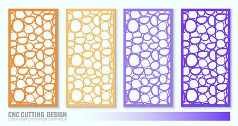 Decorative panels for laser cutting, and CNC cutting Stock Illustration
