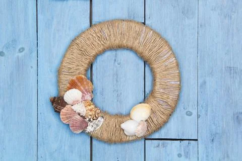 Decorative panels of sea shells Stock Photos