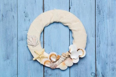 Decorative panels of sea shells Stock Photos