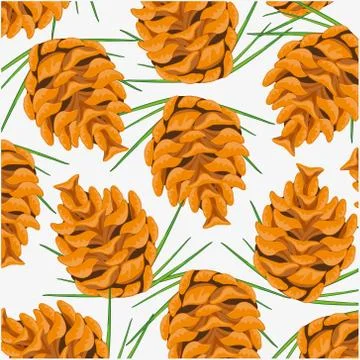 Decorative pattern from big shot tree pine Stock Illustration
