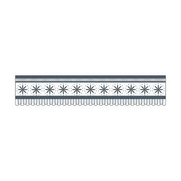 Decorative pattern border trim with geometric stars Stock Illustration