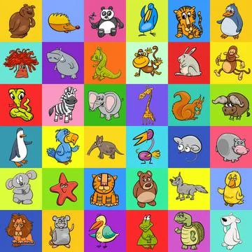 Decorative pattern cartoon design Cartoon Illustration of Animal Character... Stock Photos