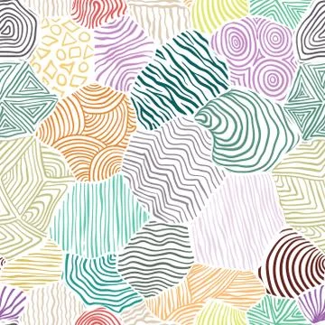 Decorative pattern drawing seamless background. Illustrazione stock