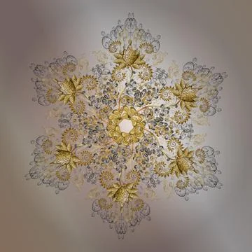Decorative pattern in ethnic oriental style. Sketch vintage elements for design, イラスト素材