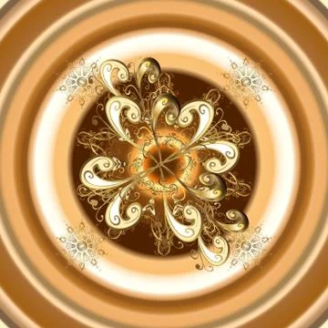 Decorative pattern in ethnic oriental style. Patterns on brown and beige colors. Stock Illustration