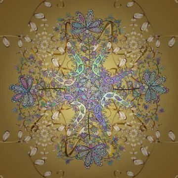 Decorative pattern in ethnic oriental style. Seamless vintage elements for desig 스톡 일러스트