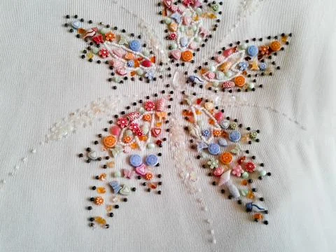 Decorative pattern on fabric Stock Photos