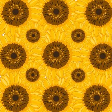 Decorative pattern from flower of the sunflower Stock Illustration