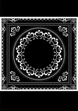 Decorative pattern frame for napkin Stock Illustration