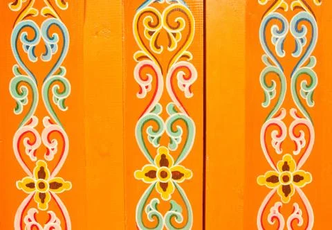 Decorative pattern on gypsy yurt Stock Photos